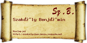 Szakály Benjámin névjegykártya