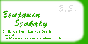 benjamin szakaly business card