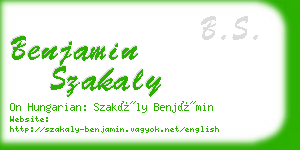 benjamin szakaly business card